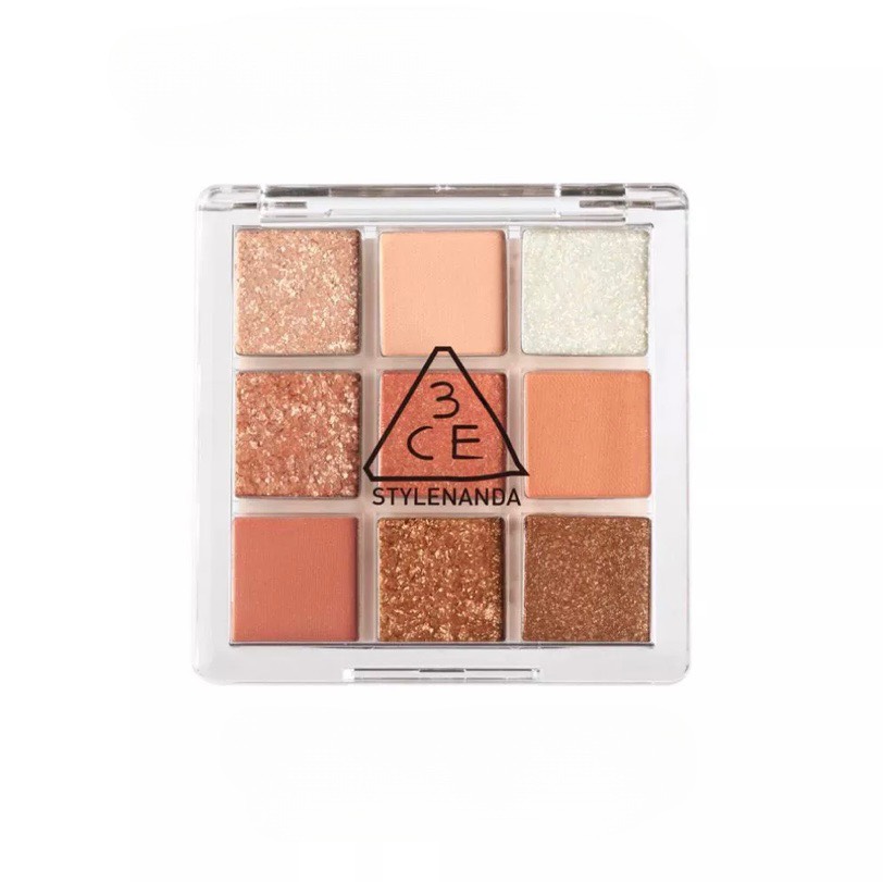 Bảng Phấn Mắt 3CE 9 Màu 3CE Mood Recipe Multi Eyeshadows Palette Shot Again: Tone Cam Vàng Lấp Lánh | Delightful Tone Hồng Mộng Mơ