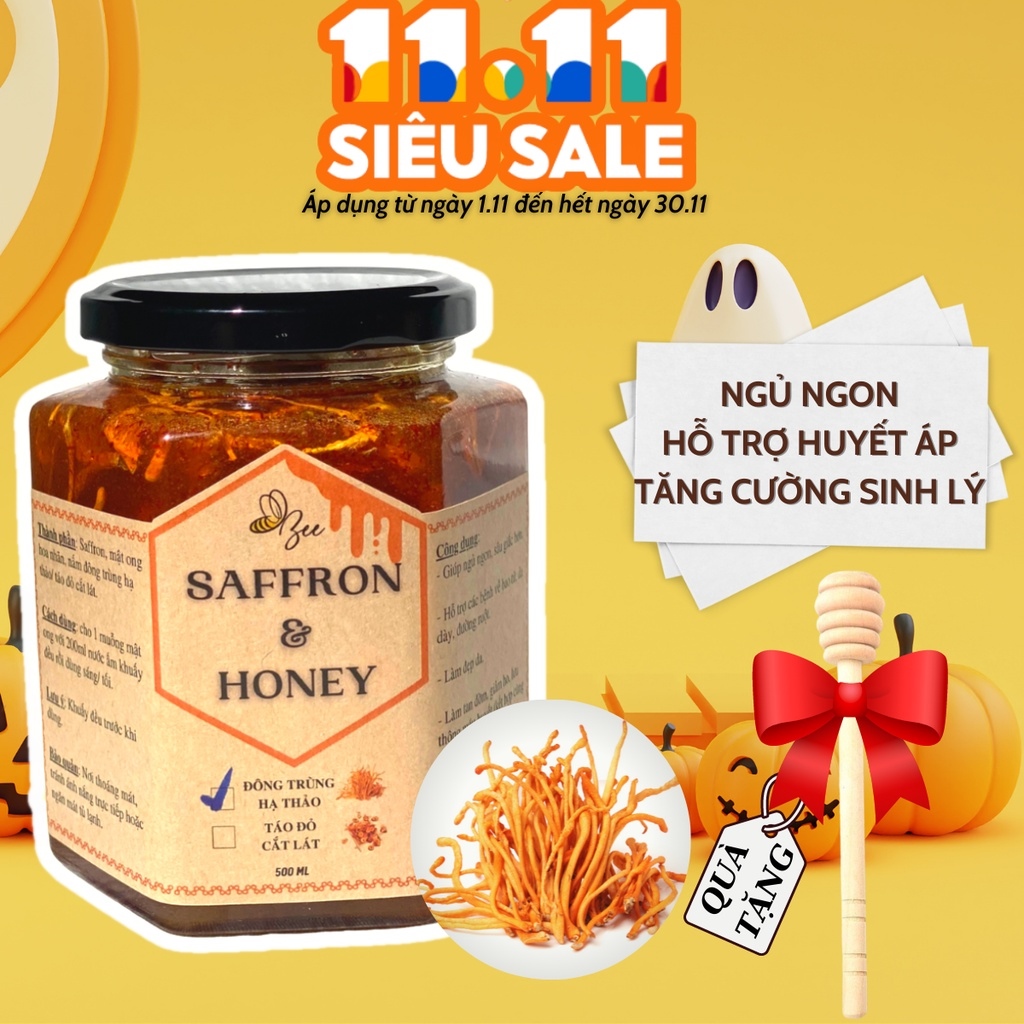 Saffron - đông trùng hạ thảo ngâm mật ong