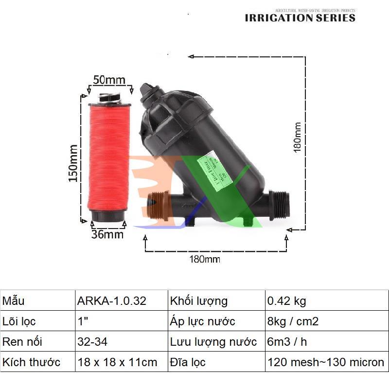 Lọc đĩa chữ y arka-1.0.32 , ϕ32), lọc đĩa tưới cây, lọc nước chữ y, lọc nước sinh hoạt, lọc tưới phun sương