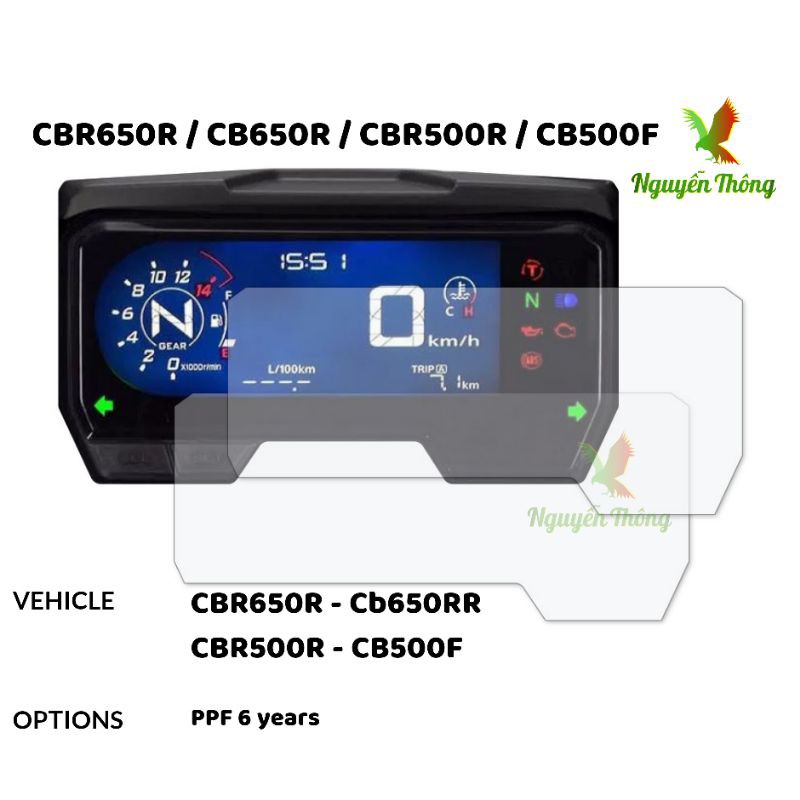 PPF bảo vệ mặt đồng hồ xe Honda CBR650R CB650R CbR500r CB500F