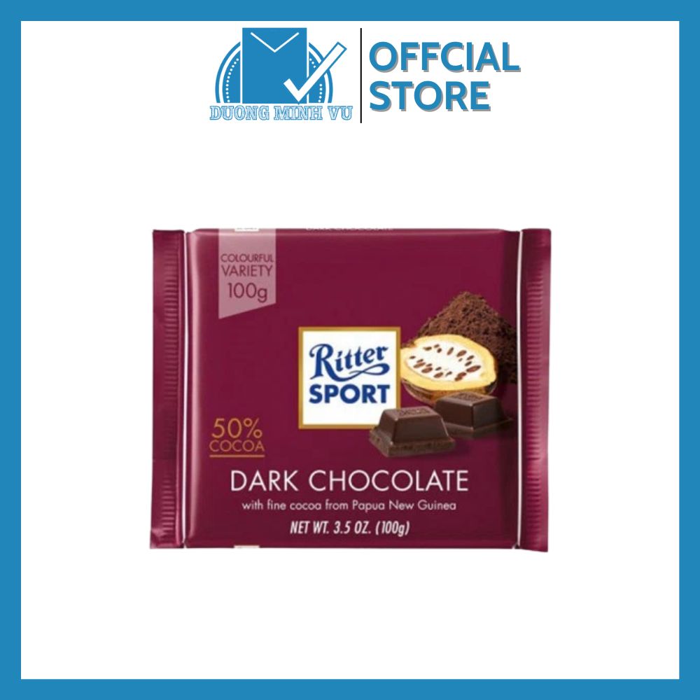 Sô cô la đen 50% Cacao Ritter Sport Dark Chocolate 100g
