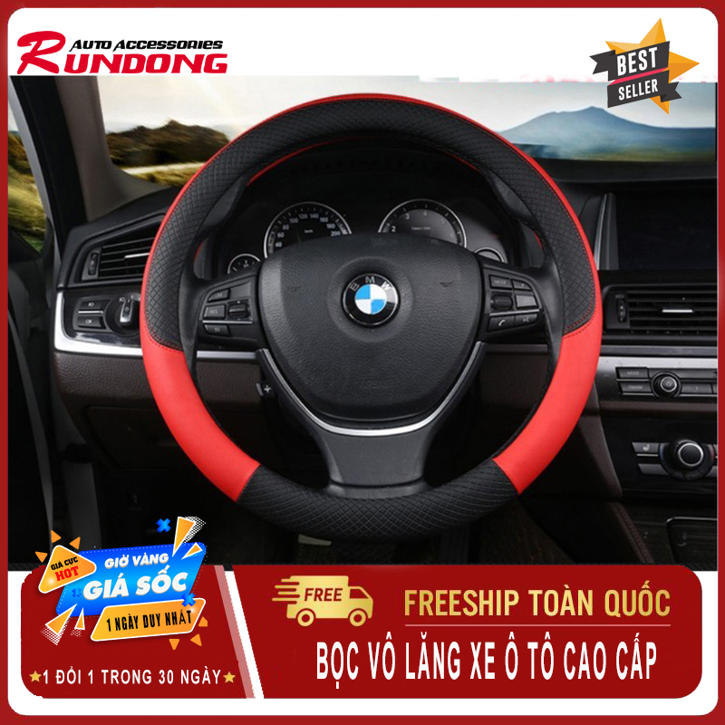 Bọc vô lăng xe ô tô, xe hơi, thiết kế sang trong, chất liệu PU cao cấp, dùng thông dụng cho nhiều loại xe-RUNDONG