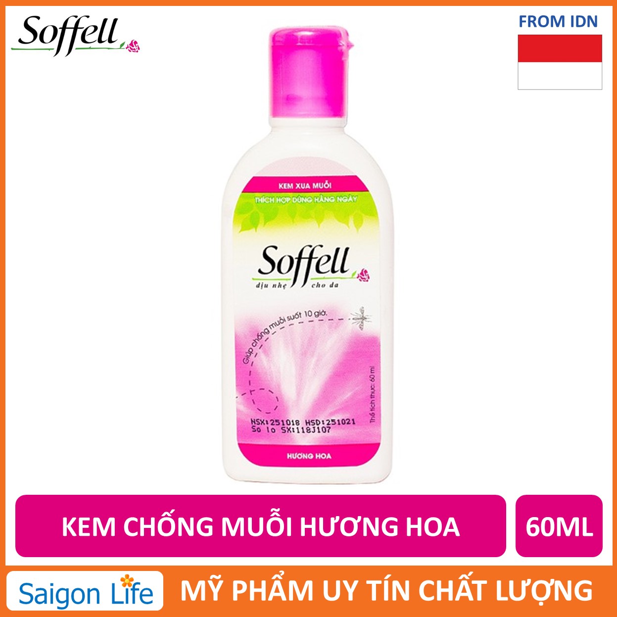 Kem Chống Muỗi Hương Hoa Soffell 60ml