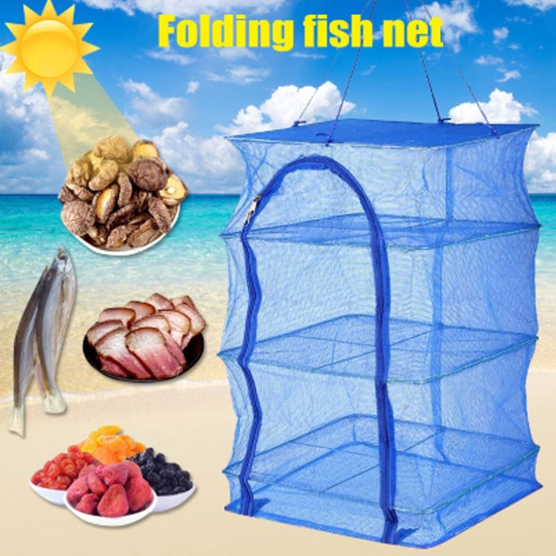 Lưới phơi thực phẩm lồng phơi thực phẩm lồng phơi cá khô tiện dụng - 35x35x60cm túi lưới 4 tầng bằng pe chuyên dụng phơi khô thực phẩm - hàng việt nam chất lượng cao