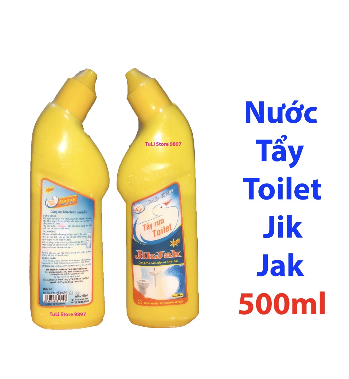 Nước tẩy bồn cầu toilet nhà vệ sinh jik jak đậm đặc chai 500ml
