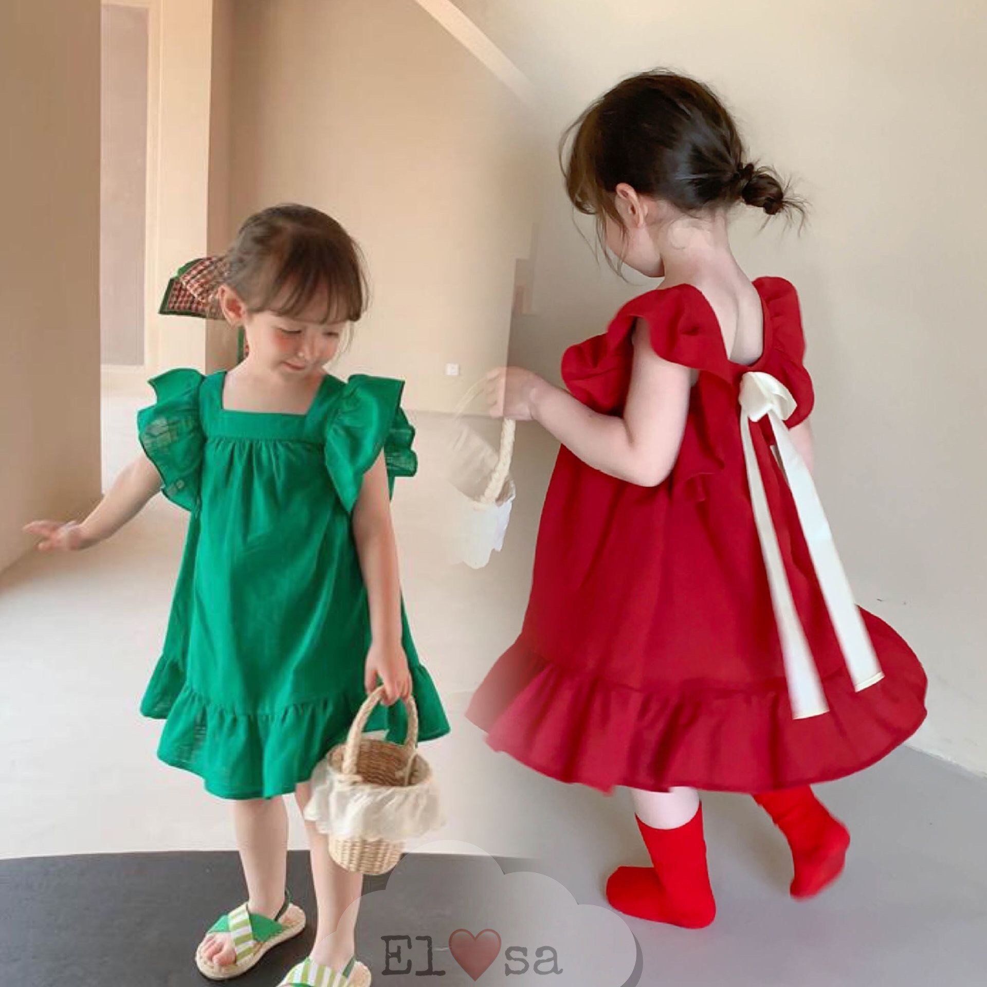 Váy bé gái cánh tiên nơ lưng siêu xinh