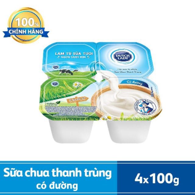 Thùng 48 hủ sữa chua thanh trùng Dutch Lady Vị Ngon Nhà Làm