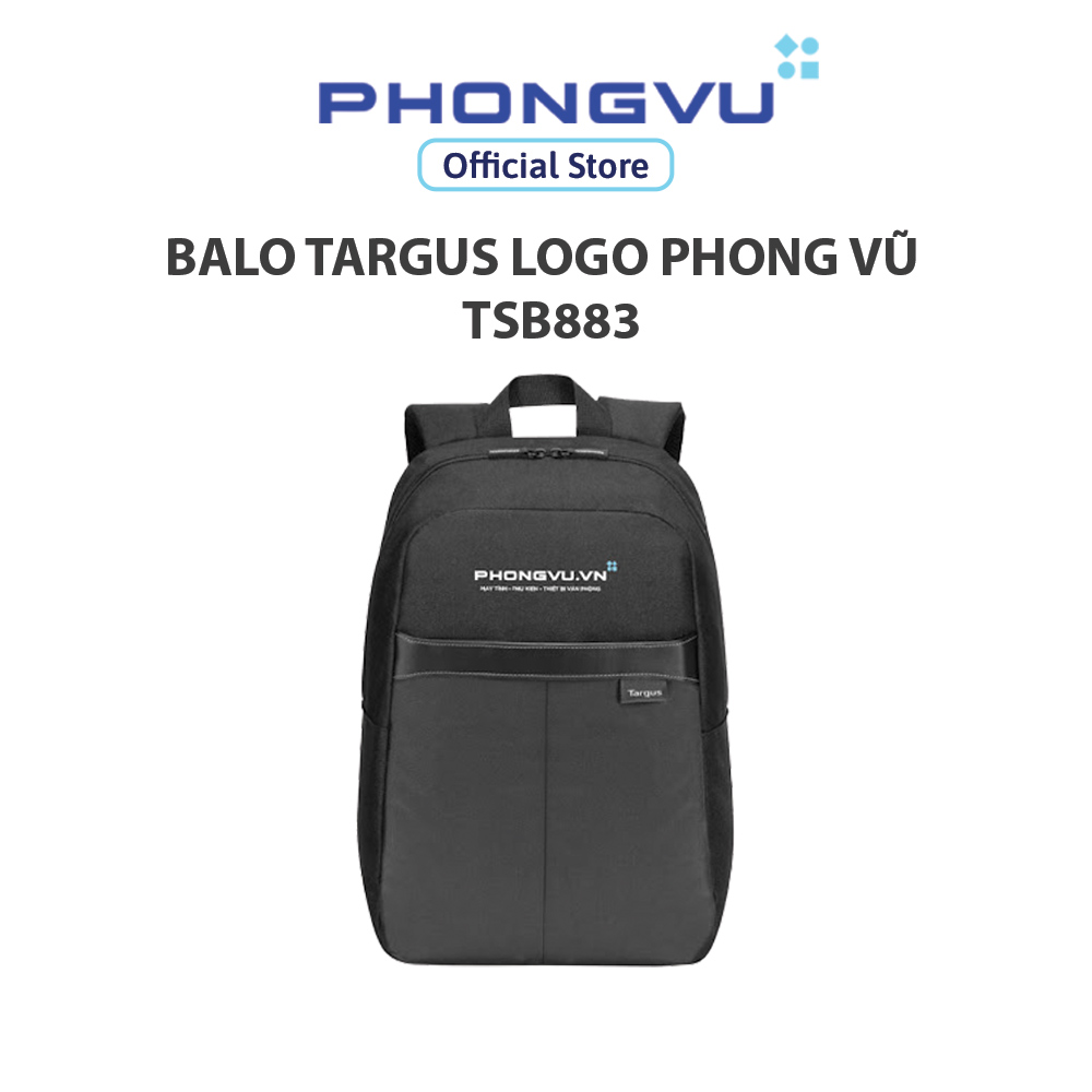 Balo Targus logo Phong Vũ laptop 15.6 TSB883 Black (Safire) (Quà tặng)