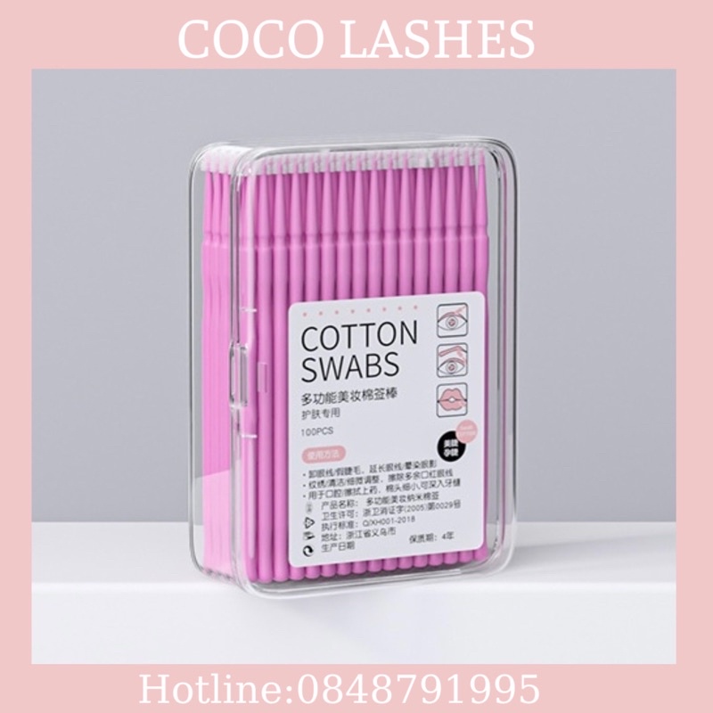 Hộp Tăm bông đa năng dùng tháo mi, ủ tê tiện lợi CoCo Lashes