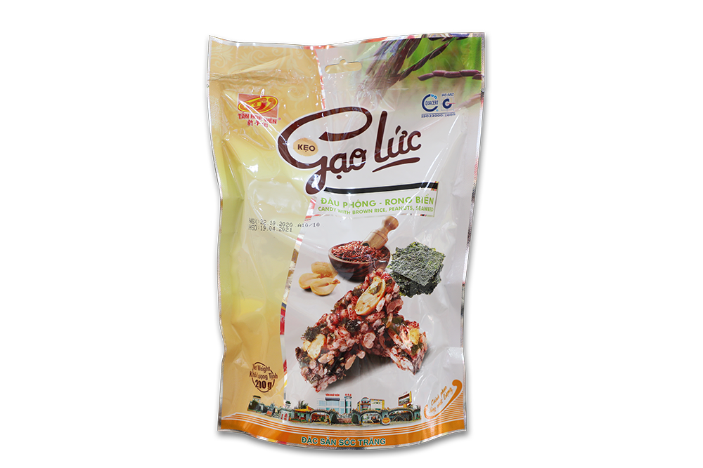 Kẹo gạo lức đậu phộng rong biển tân huê viên gói 200g
