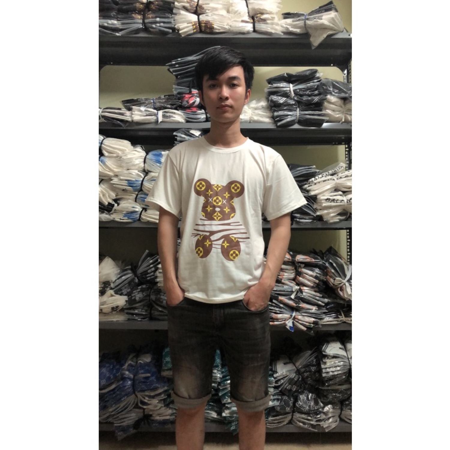 Áo phông nam in hình 3D con gấu ,áo thun có đủ sz 45-73kg, áo thun nam chất vải thoáng mát chất co giãn nhẹ -AP21