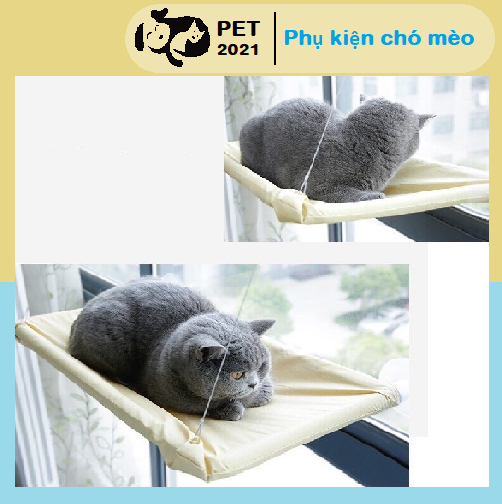 Võng / Giưỡng gắn Cửa Sổ Kính Cho Mèo Yêu Thư Giãn - PET 2021