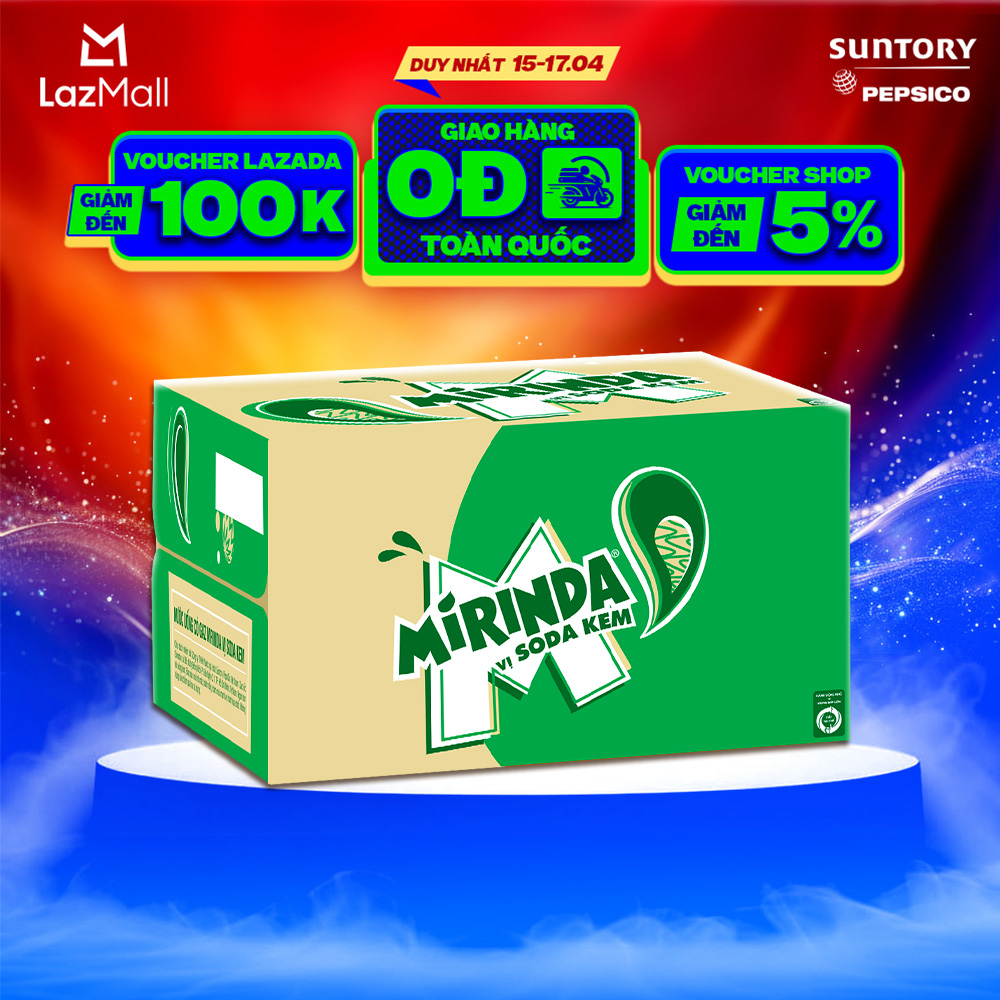 [SALE ĐẠI LỄ] Thùng 24 Chai Nước Ngọt Giải Khát Có Gaz Mirinda Soda Kem (390ml/chai)
