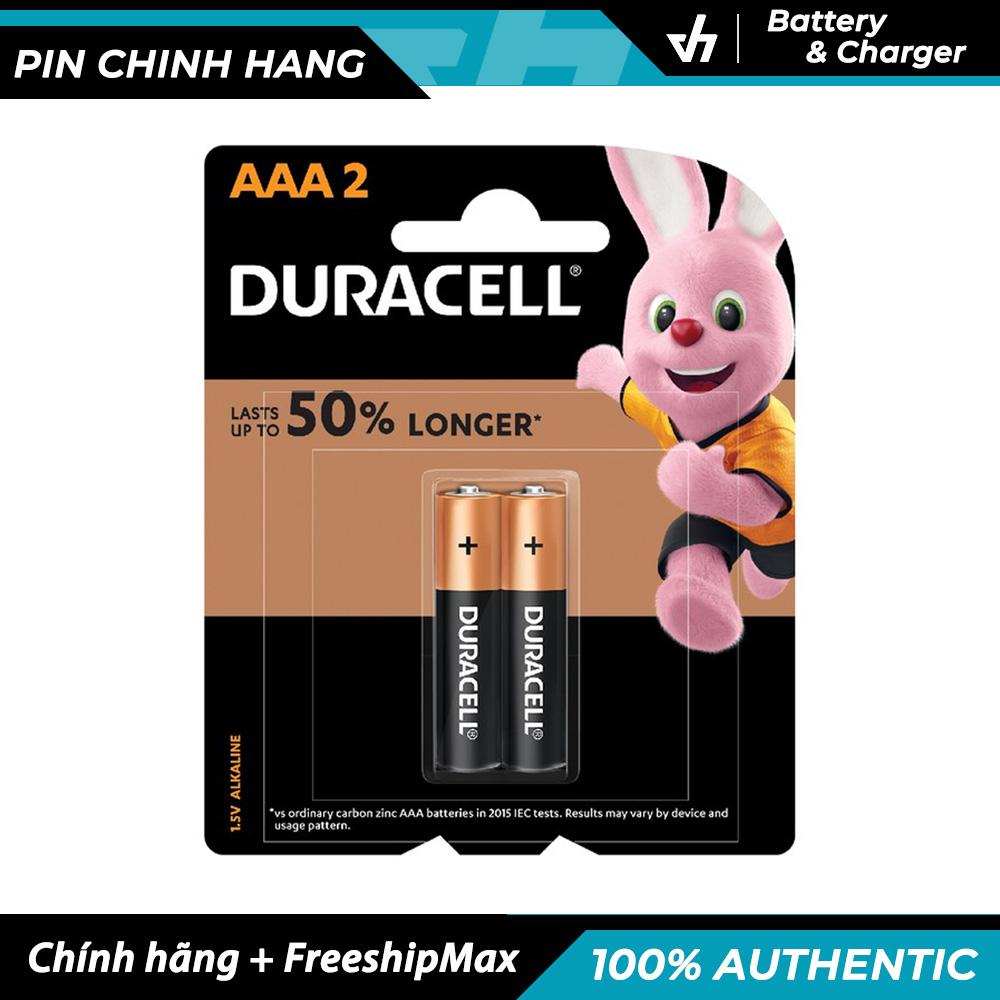 Vỉ 2 pin AAA Duracell Coppertop dung lượng cao