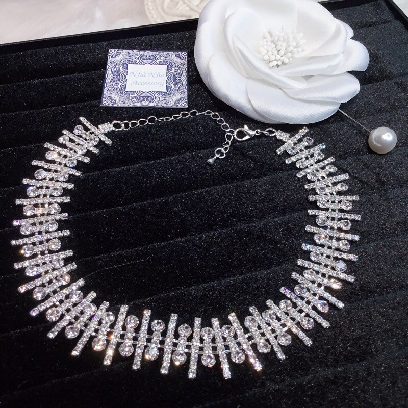 Vòng cổ♧◇◈ choker đá nữ vòng cổ ray đính đá đi tiệc xinh cực sành điệu quyến rũ nhà nhỏ c56