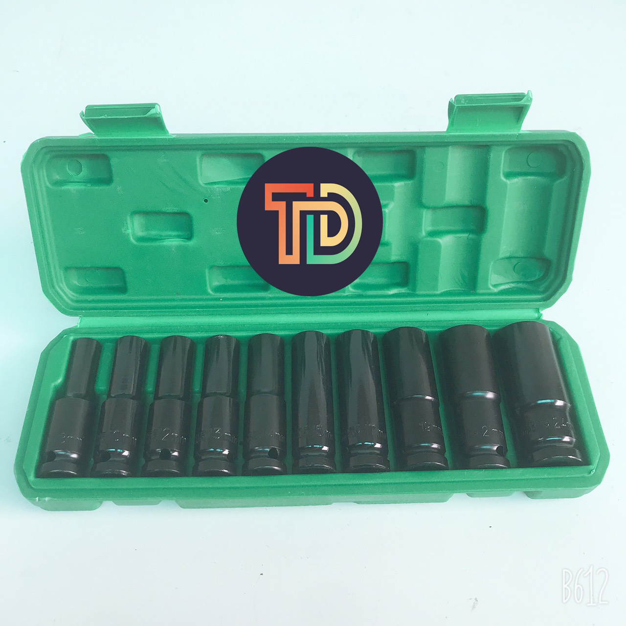 Bộ Tuýp, Bộ 10 Khẩu Mở Ốc Cho Máy Bulong 1/2 - Có Hộp Đựng