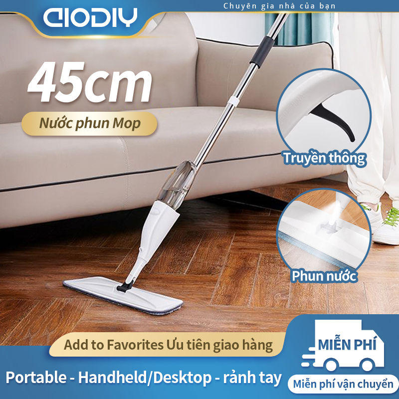 AIODIY water spray mop superfine fiber pad mop 360 ° rotary design wet and dry spray mop household cleaning helper
