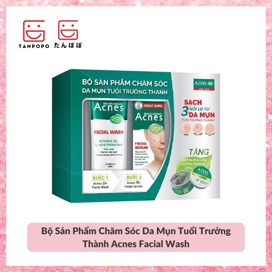 Bộ Sản Phẩm Chăm Sóc Da Mụn Tuổi Trưởng Thành Acnes Facial Wash