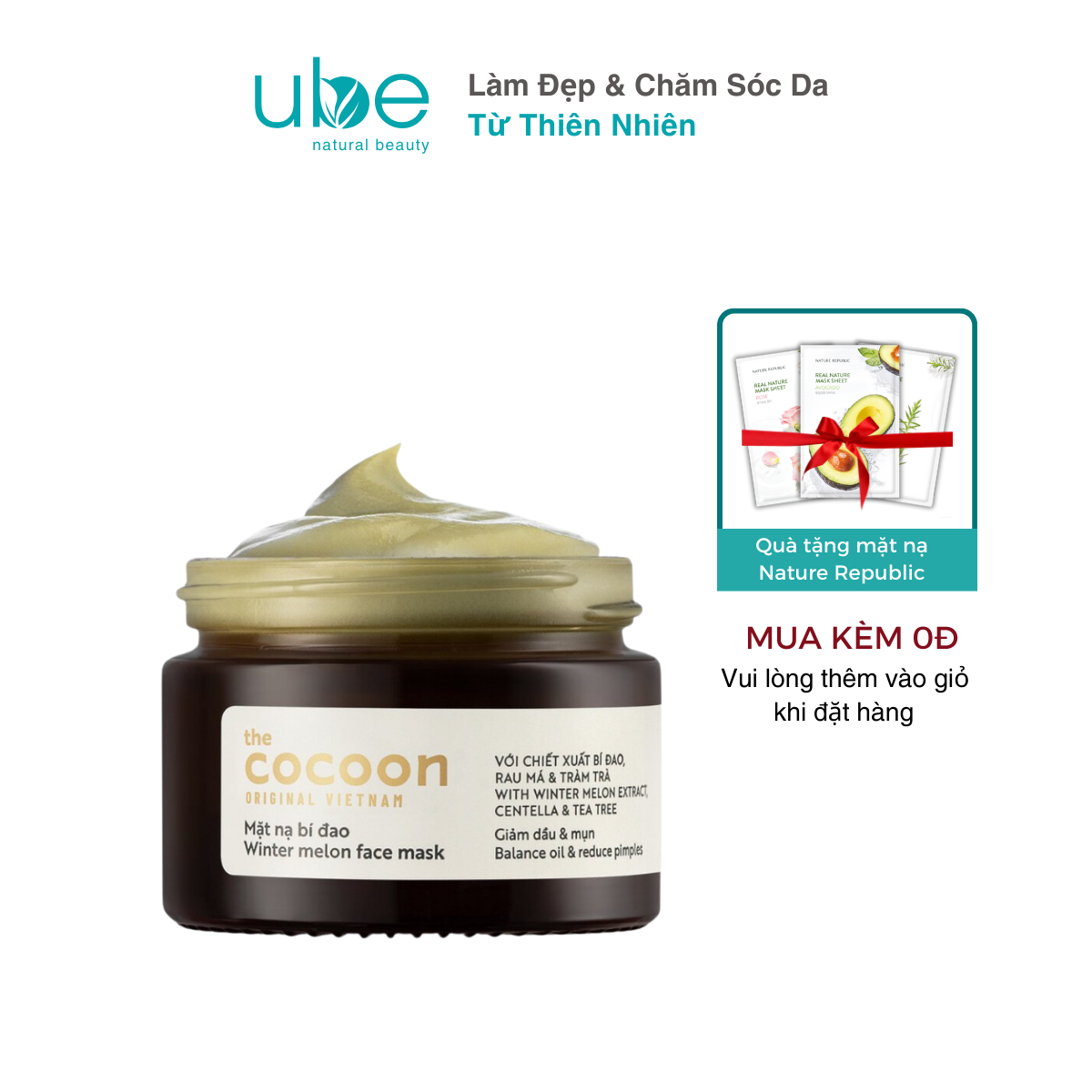 Mặt nạ bí đao cấp ẩm cocoon kiềm dầu & giảm mụn 30ml