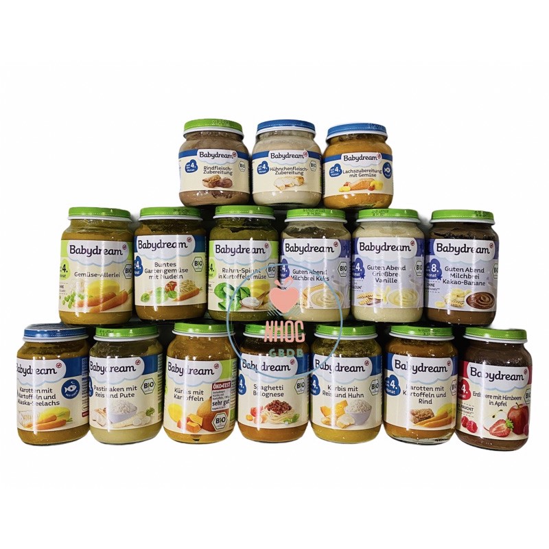 Hũ dinh dưỡng hữu cơ bio babydream 125g/190g cho bé từ 4m+ - bò nghiền 4m+125g