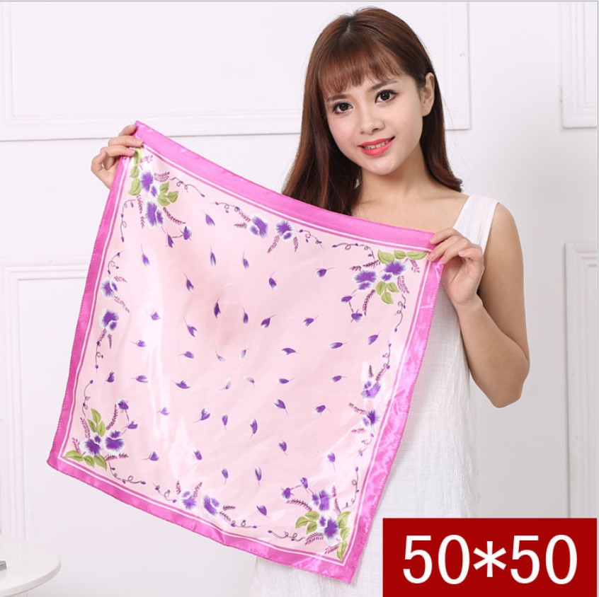 Khăn lụa vuông 50x50cm khăn quàng cổ khăn quấn túi xách nhiều mẫu đẹp mắt