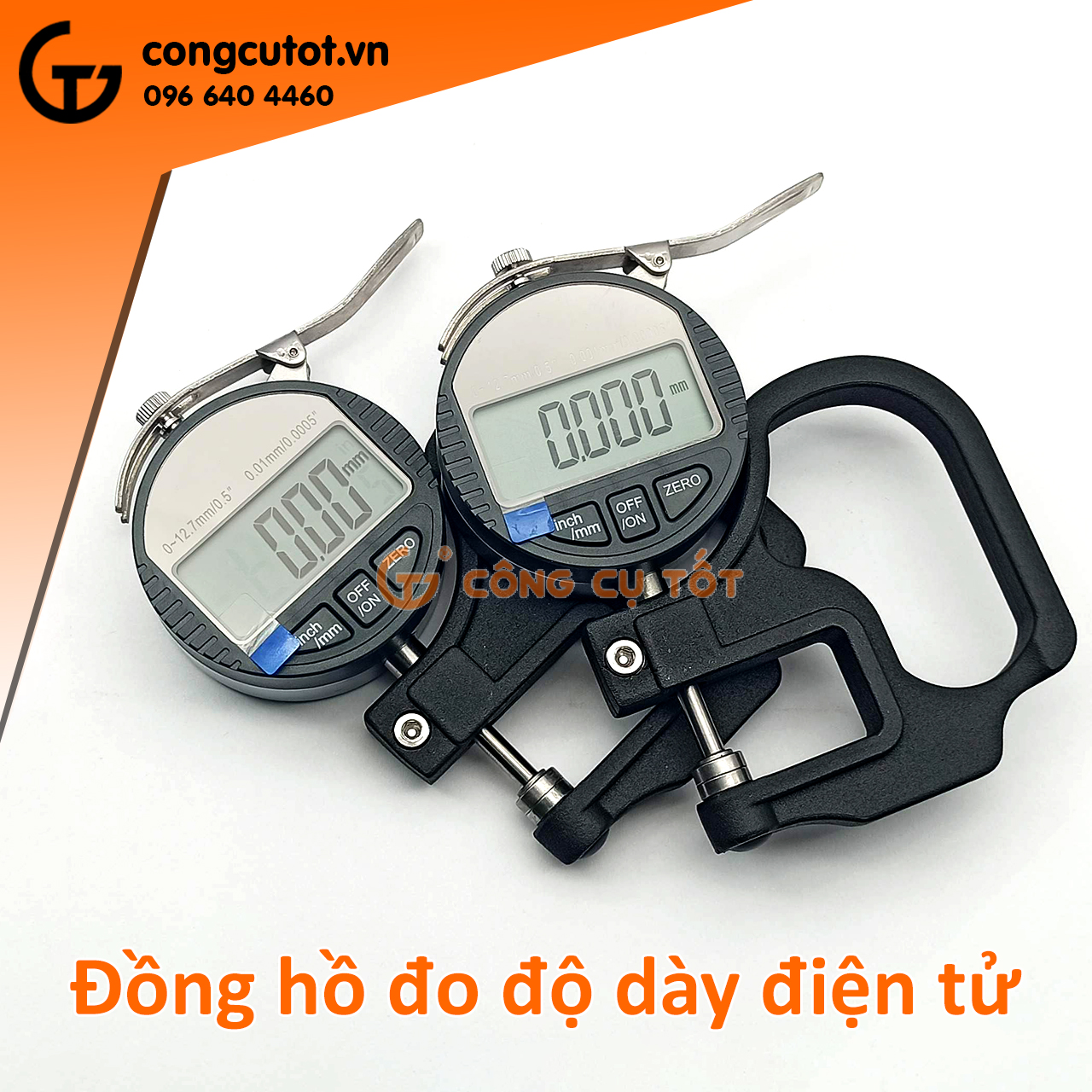 Đồng hồ đo độ dày điện tử hiện số 0-12.7mm độ chính xác 0.01mm, 0.001mm