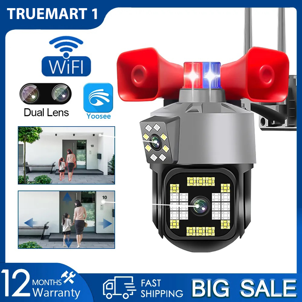 Camera IP Camera Wifi Không Dây Camera Yoosee 2 Mắt Xem 2 Màn Hình Cùng Lúc 8.0MPX 4K Xoay 360 Độ Có 2 Còi Hú Lớn Và Đèn Báo Động Xem Đêm Có Màu Hỗ Trợ Đàm Thoại 2 Chiều 12 Tháng