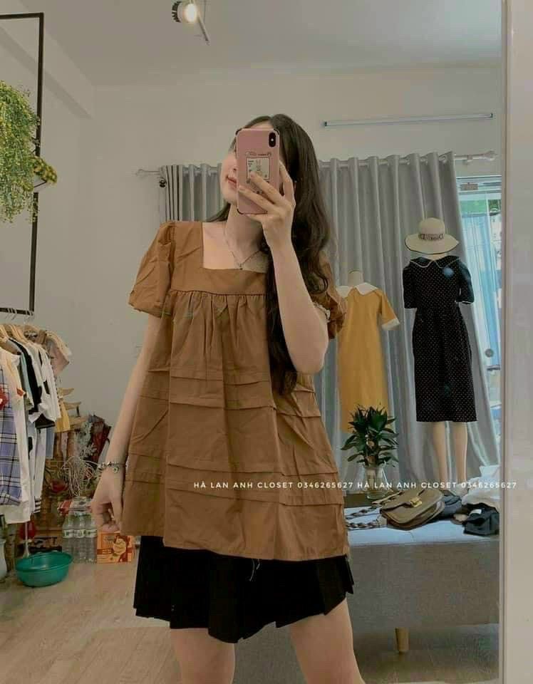 Áo bầu mẫu thiết kế mới chất lụa hoa freesize từ 45 đến 65kg