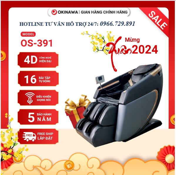 Ghế massage công nghệ 4d cao cấp nhật bản okinawa os 329