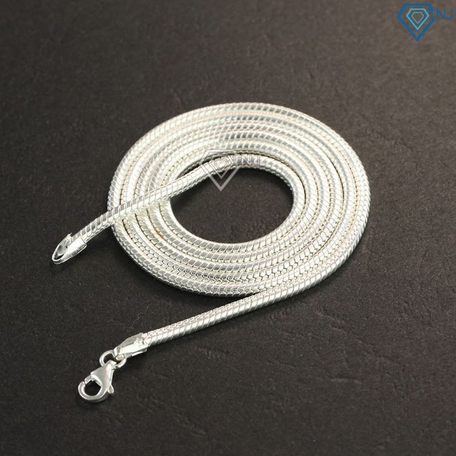 vòng cổ nam bạc sợi nhỏ tròn trơn DCK0007 - Trang Sức TNJ