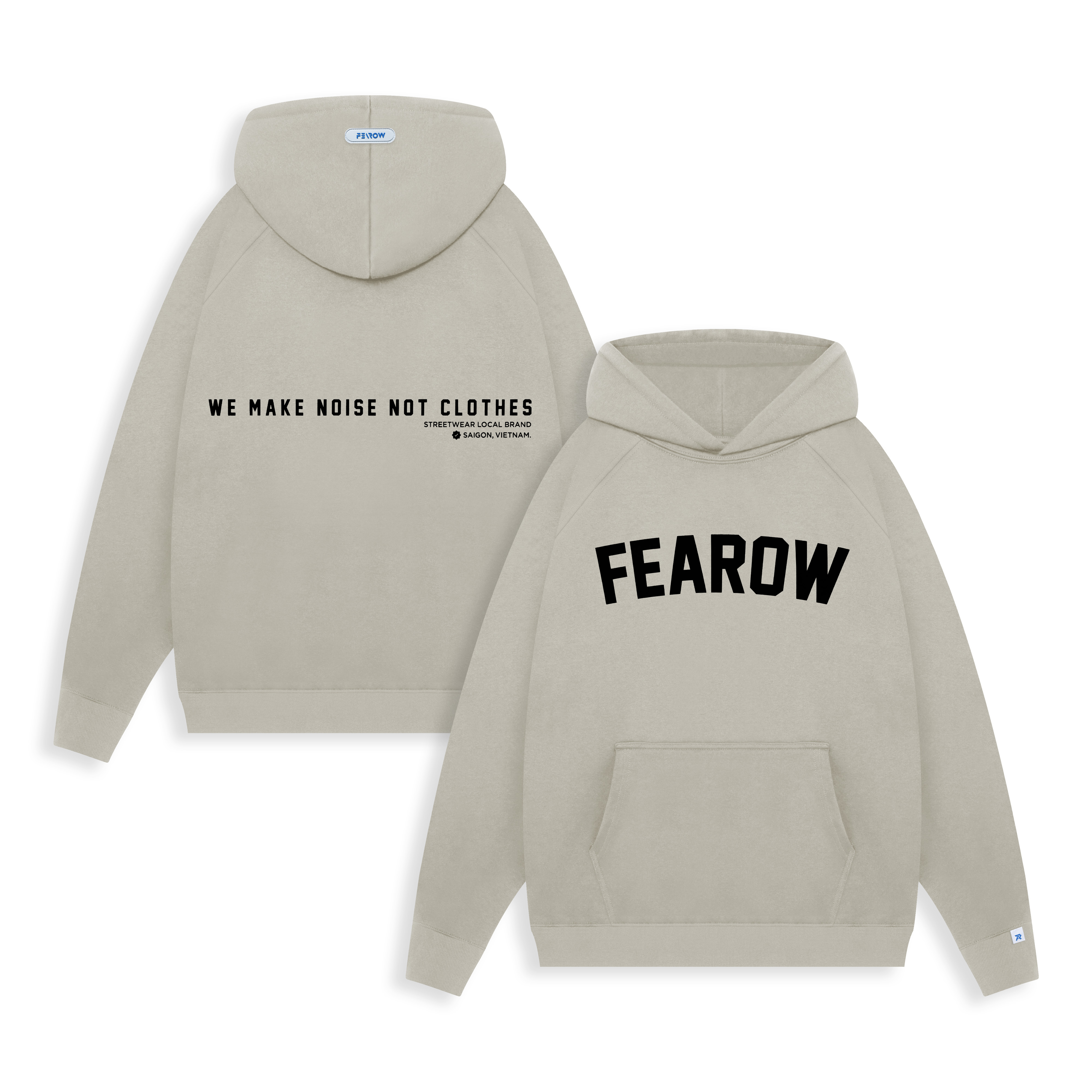 Áo khoác hoodie fearow noisy / xám sáng - ahf2001