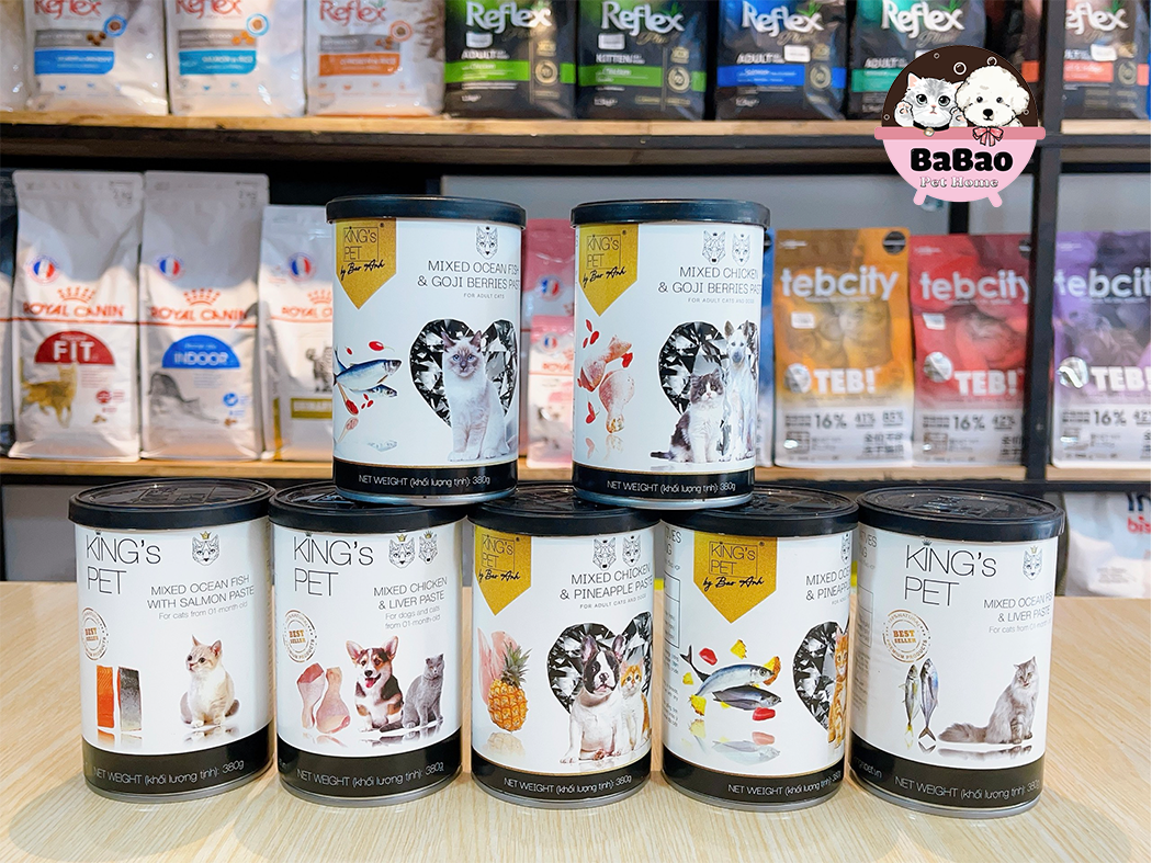 Pate King's Pet lon 380g thức ăn ướt dành cho chó mèo
