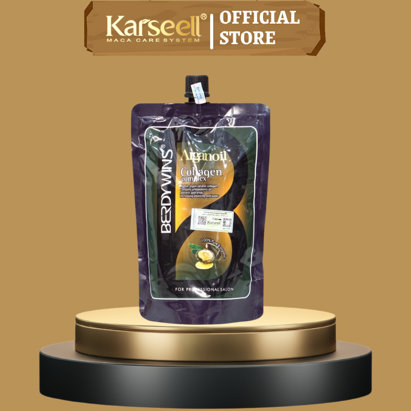 Kem ủ tóc COLLAGEN BERDYWINS Argan Oil Comlpex 500ml phục hồi tóc khô xơ hư tổn siêu mềm mượt hương nước hoa