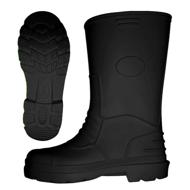 Giày ủng nhựa EVA xốp nhẹ siêu bền màu đen đi êm chân