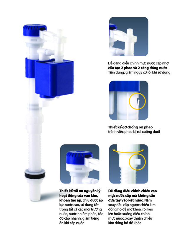 [HCM]Van cấp nước bồn cầu Hùng Anh WS08 (Cụm cấp 3 Win)
