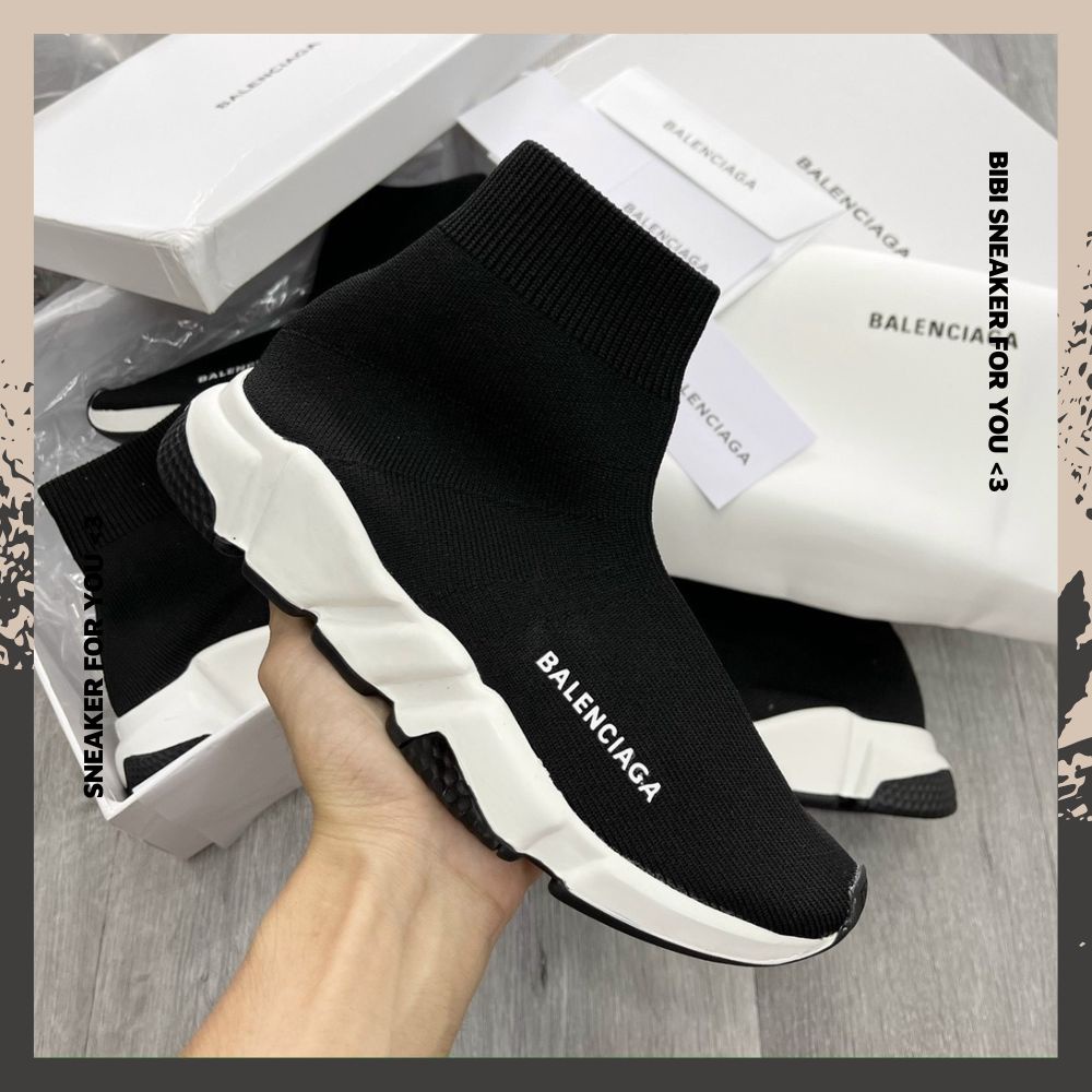 Siêu Còn hàng Giày Tết FULL BOX Giày Balenciaga Speed Trainer cổ cao  màu đen trắng A122     Shopee Việt Nam