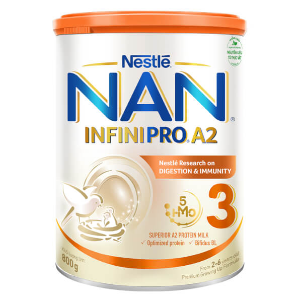 Sản phẩm dinh dưỡng công thức Nestlé NAN INFINIPRO A2 3 lon 800g date 2025