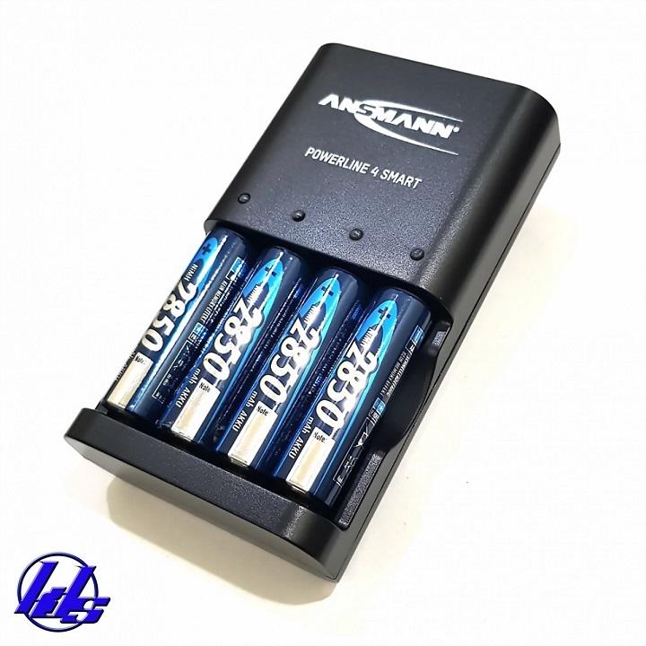 Combo bộ sạc nhanh, tự ngắt Ansmann Power 4 Smart kèm 4 pin sạc AA 2850mAh Slimline