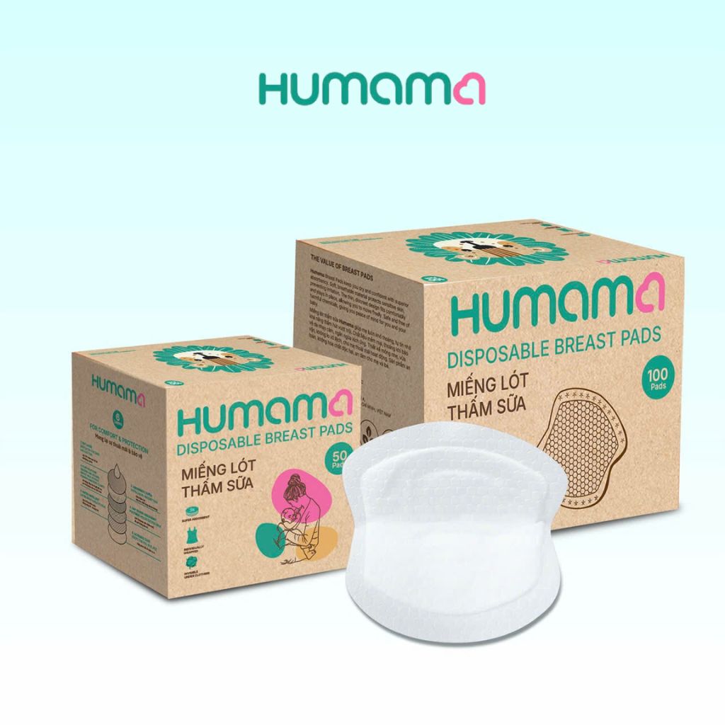 Hộp 50, 100 Miếng Lót Thấm Sữa Humama Siêu Thấm Hút Tiện Lợi Cho Mẹ Bebi123shop