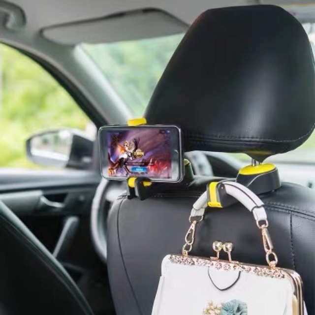 Móc treo đồ kiêm giá đỡ điện thoại, trang trí xe hơi trang trí oto trang trí ô tô phụ kiện xe hơi phụ kiên oto.