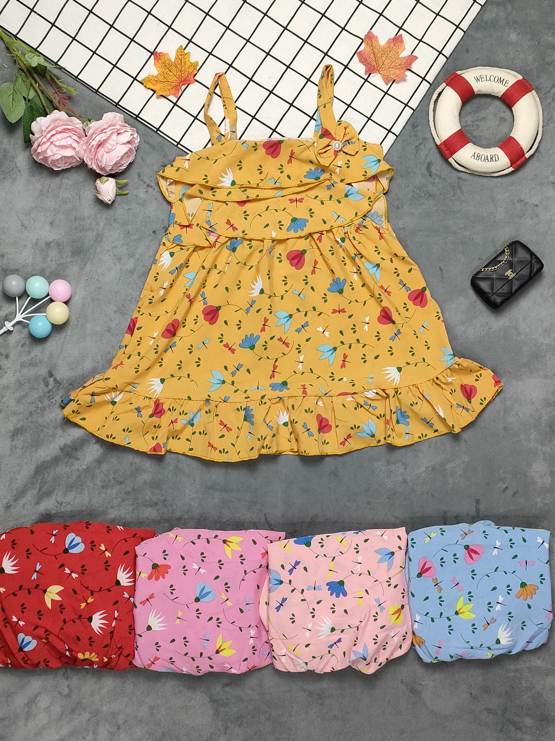 Đầm lụa bé từ 8-16kg