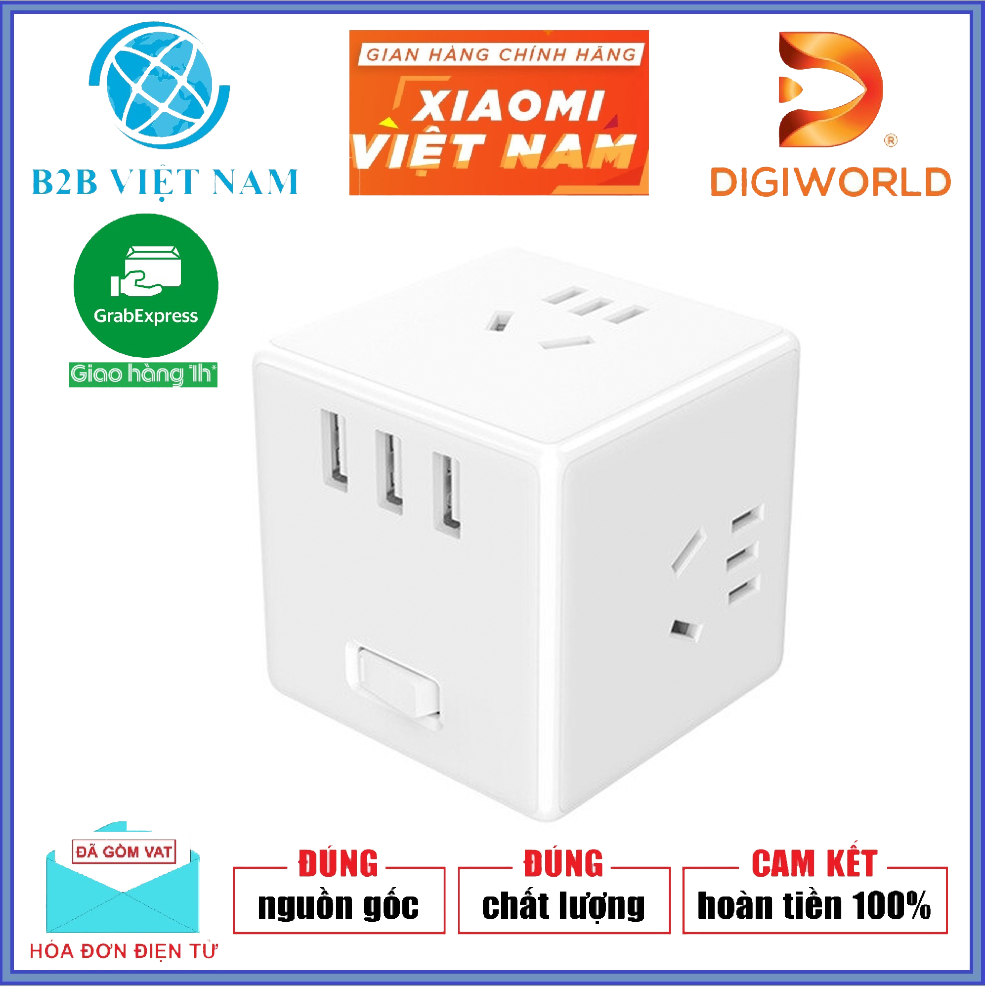 Adapter 6 cổng ổ cắm điện Xiaomi - Ổ cắm điện Xiaomi hàng chính hãng