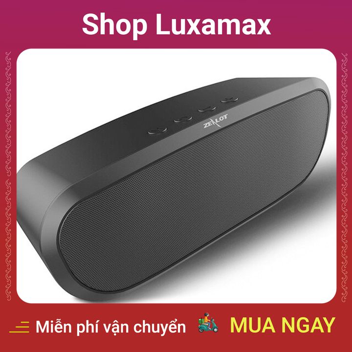 Loa bluetooth Zealot ngoài trời âm thanh siêu trầm S9 hàng chính hãng tương thích