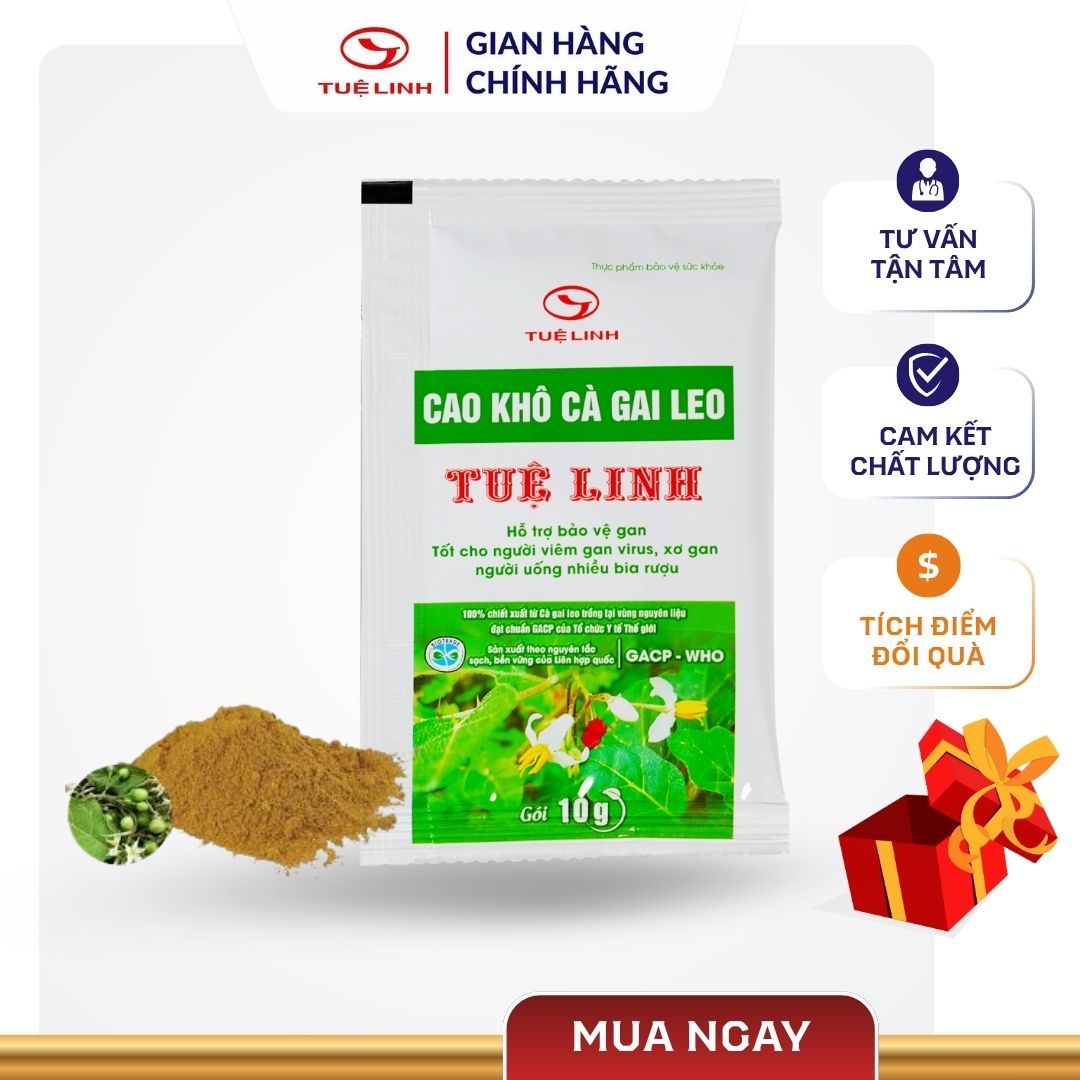  Cao khô Cà gai leo Tuệ Linh - Giải độc gan hạ men gan tăng cường chức năng gan - Gói 10gram 
