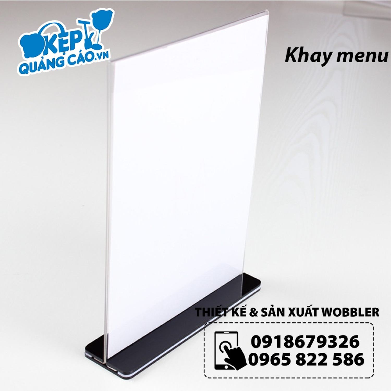 Menu để bàn, Menu mica đủ kích thước A4,A5, Kệ menu đế lùa trong suốt, bảng mica đẹp, khay mica A4/A5