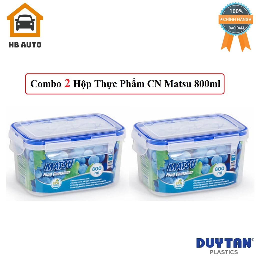 Combo 2 hộp nhựa chữ nhật đựng thực phẩm duy tân matsu 800ml no.432