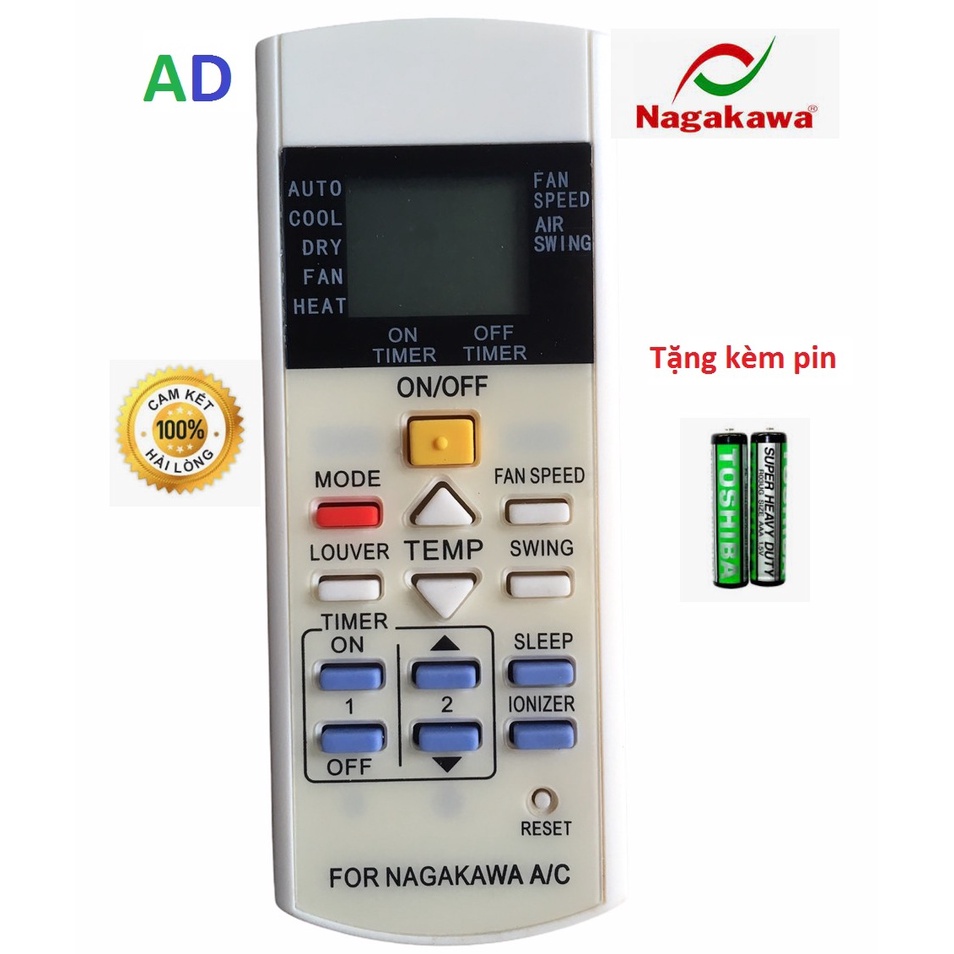 Remote Điều Khiển Điều Hòa Nagakawa Chính Hãng
