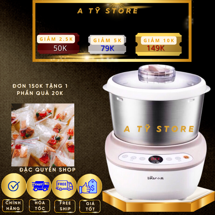Máy nhồi bột trộn bột bear hàng quốc tế 3.5l, 5l, 7l