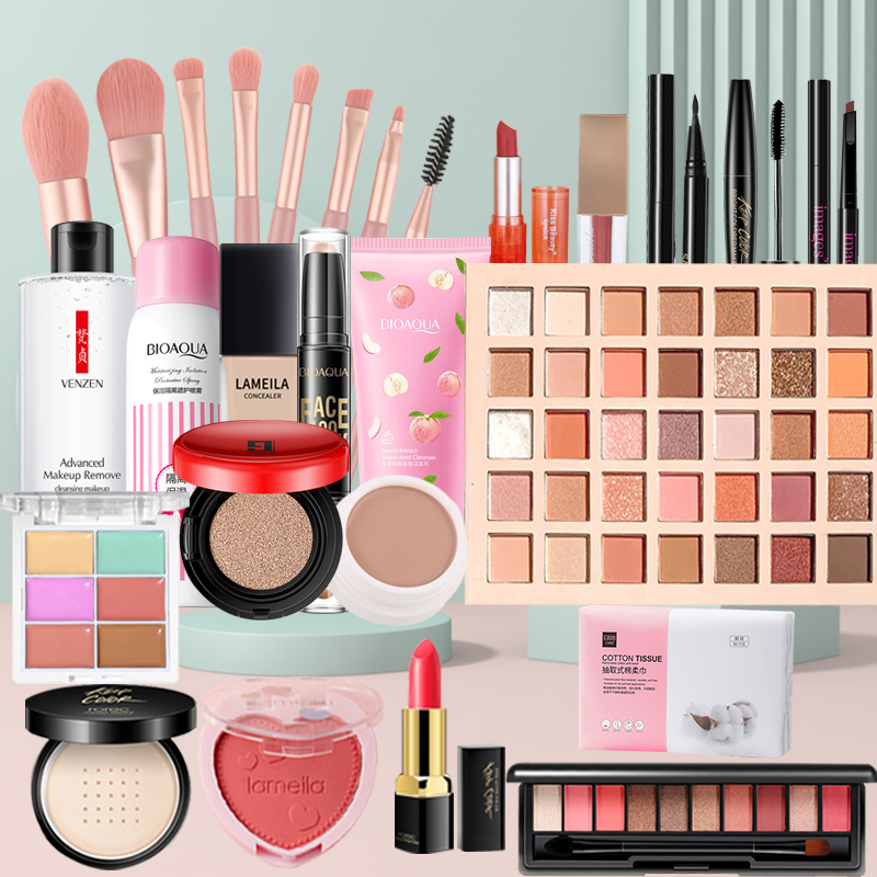 【Urbeauty Mall】20 pcs Bộ mỹ phẩm trang điểm hoàn chỉnh set người mới bắt đầu không thấm nước nữ sinh viên trang điểm nhẹ tự nhiên