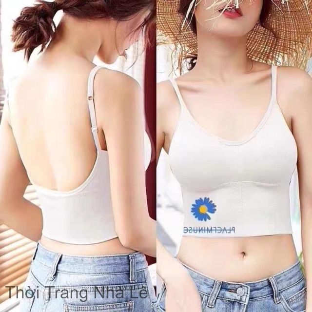 Áo Bra Nữ Hoa Cúc Trắng Quyến Rũ Chất Gân Co Giãn Tập Gym, Yoga, Đi Biển -LN025